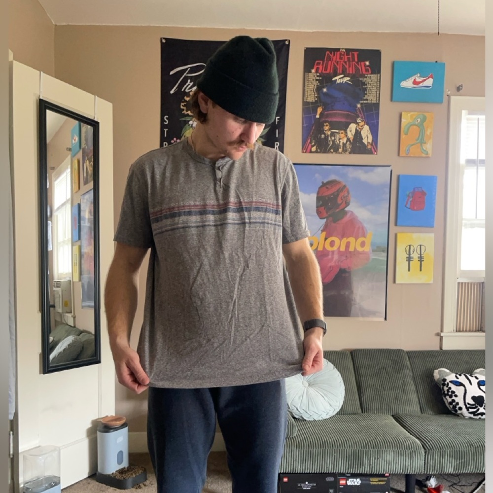 Grey Lucky Brand T-shirt with stripe